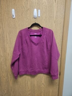 Sonoma Women's V-Neck Sweatshirt in Fuchsia